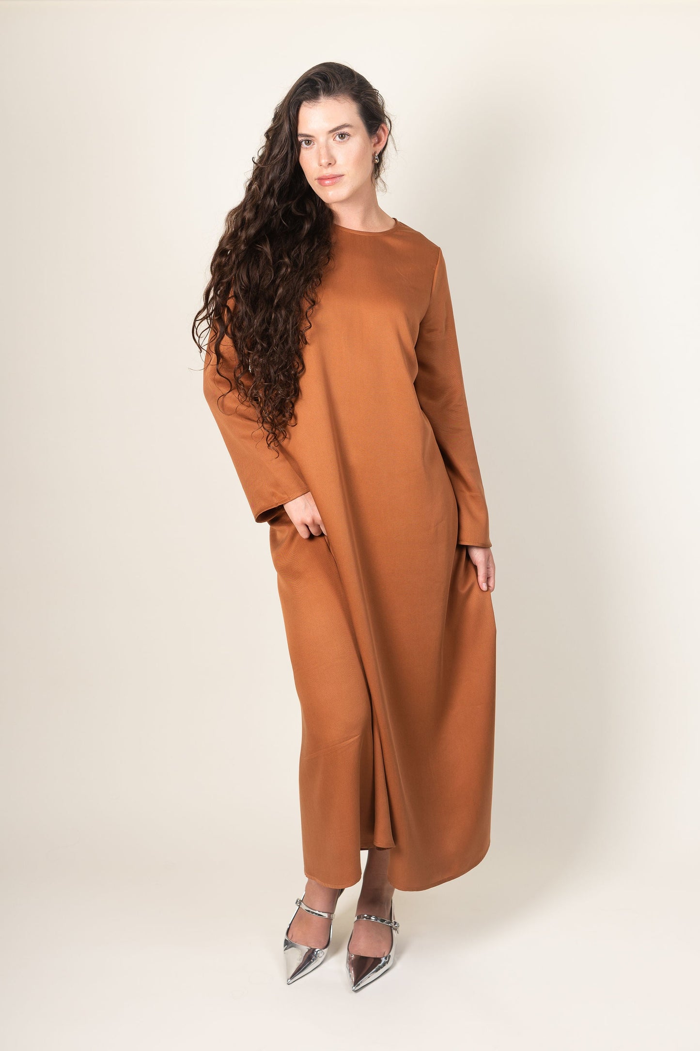 Ames Store Staple Dress in Bronze Tencel Winter dress