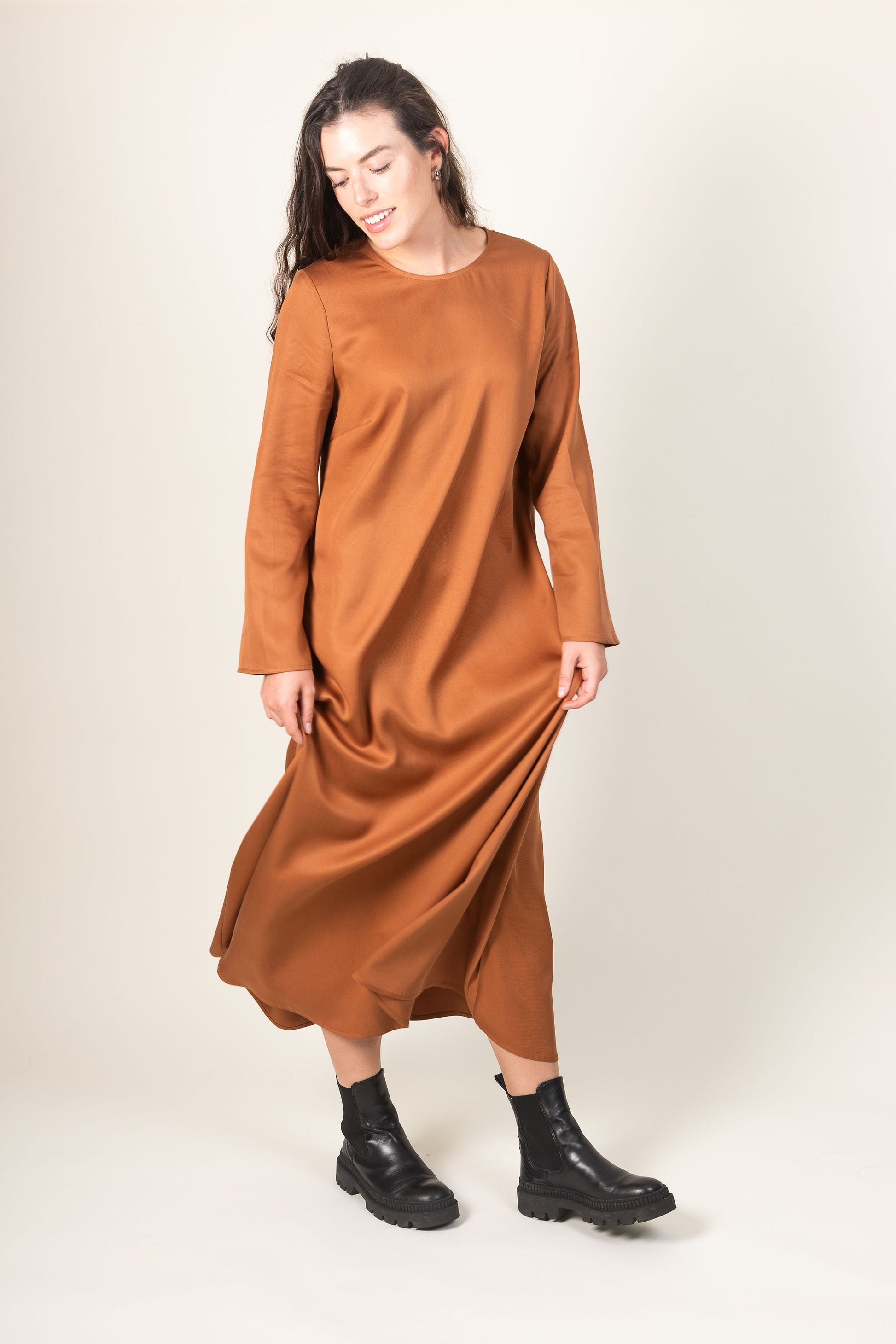 Ames Store Staple Dress in Bronze Winter dress