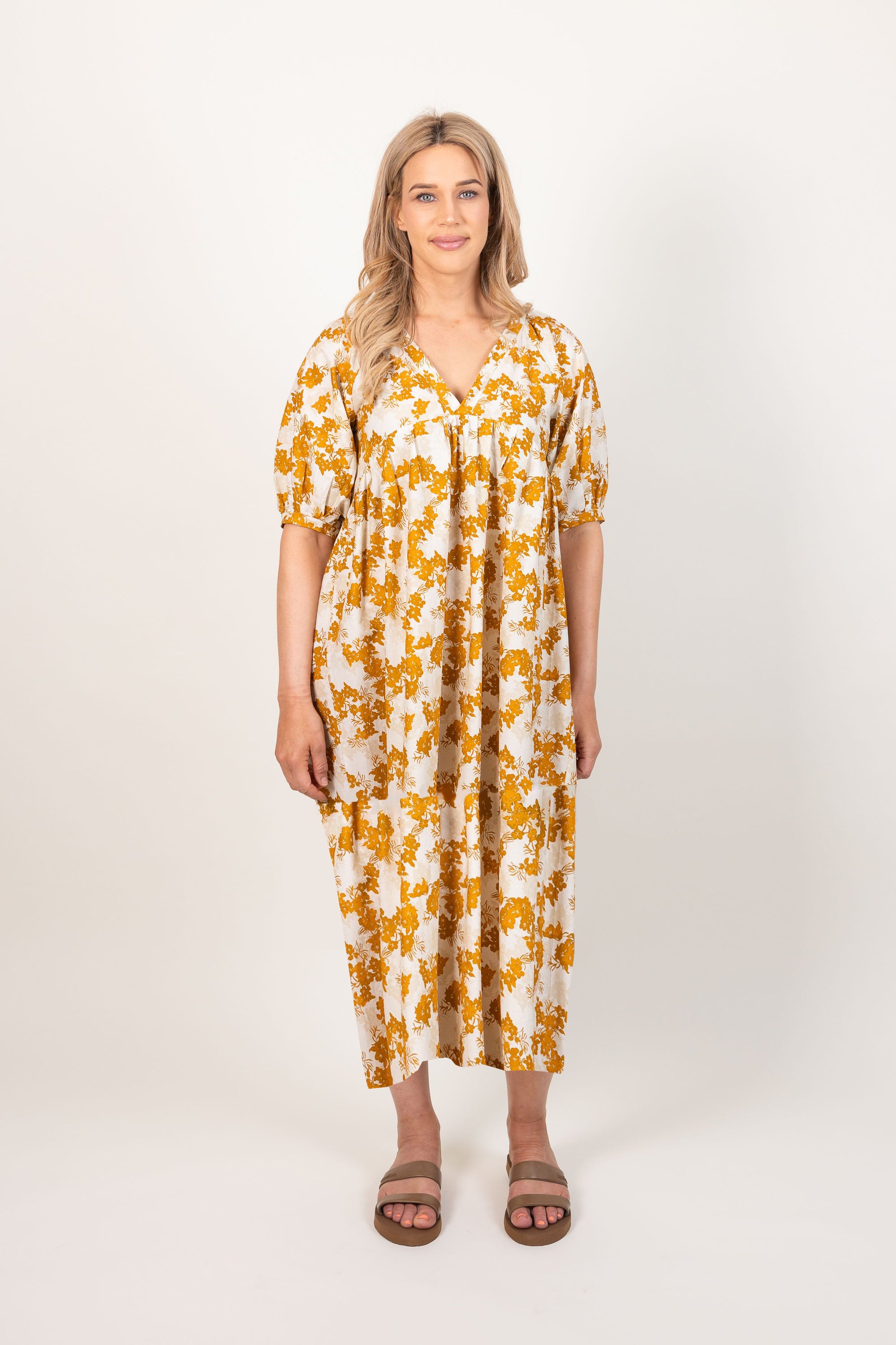 Ames Store Anna Dress Midi Summer Cotton Floral Pattern